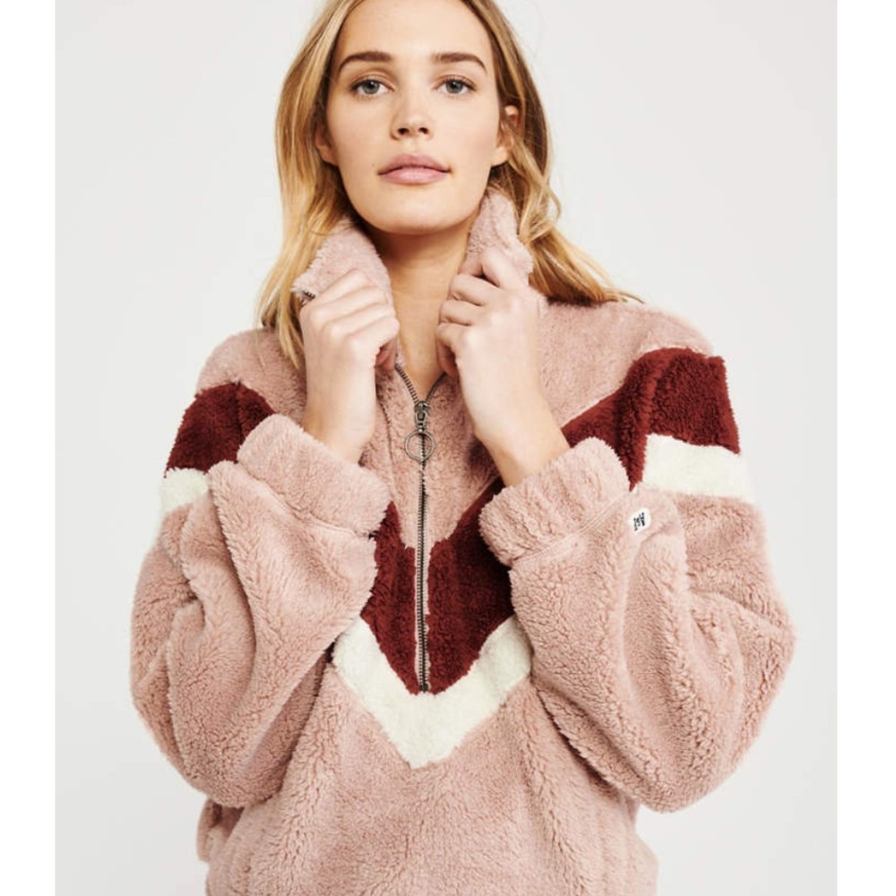 Abercrombie&Fitch Colorblock Sherpa In Pink - image 1